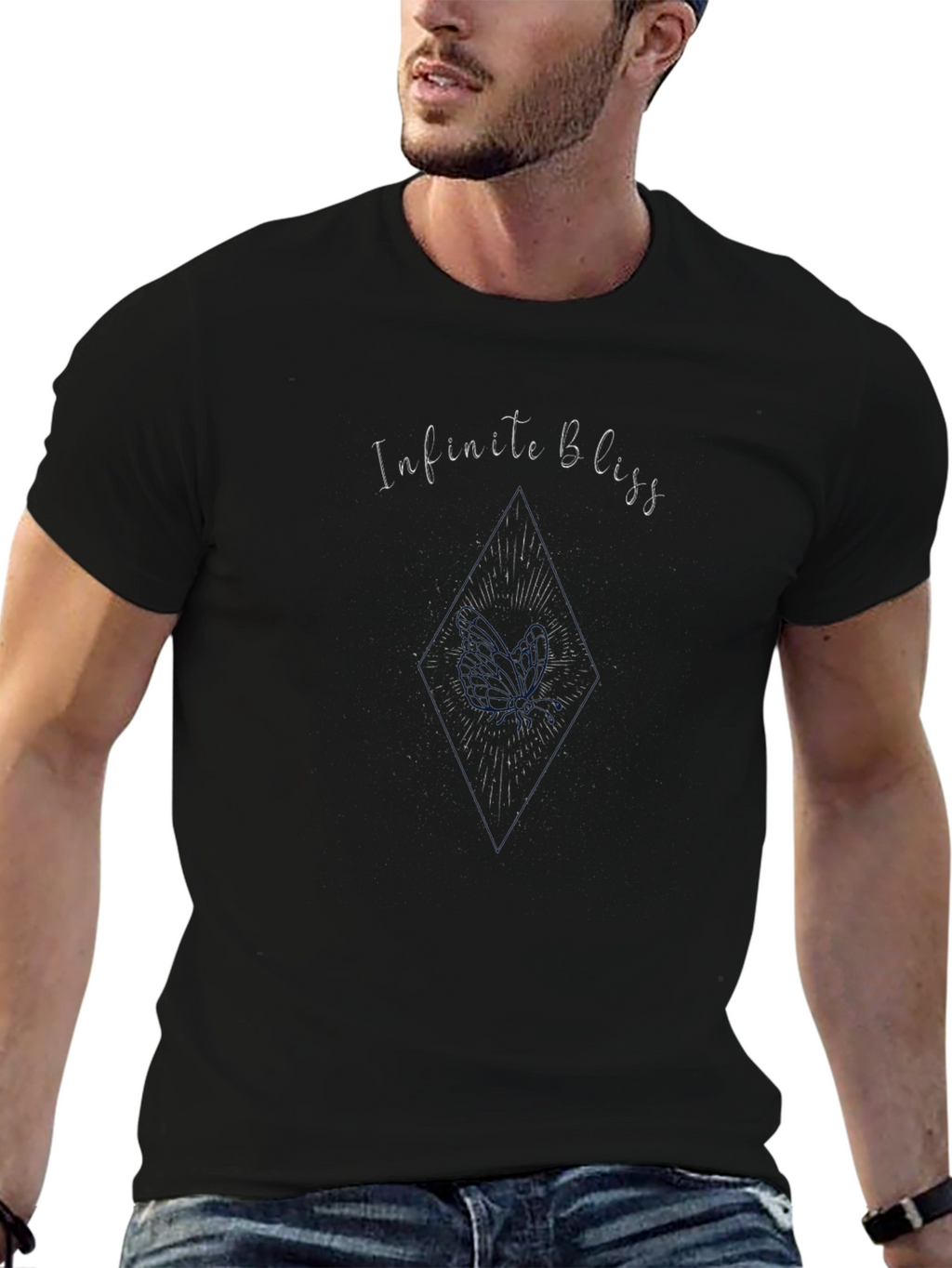 Infinite Bliss Graphic Tee - Stylish Black T-Shirt