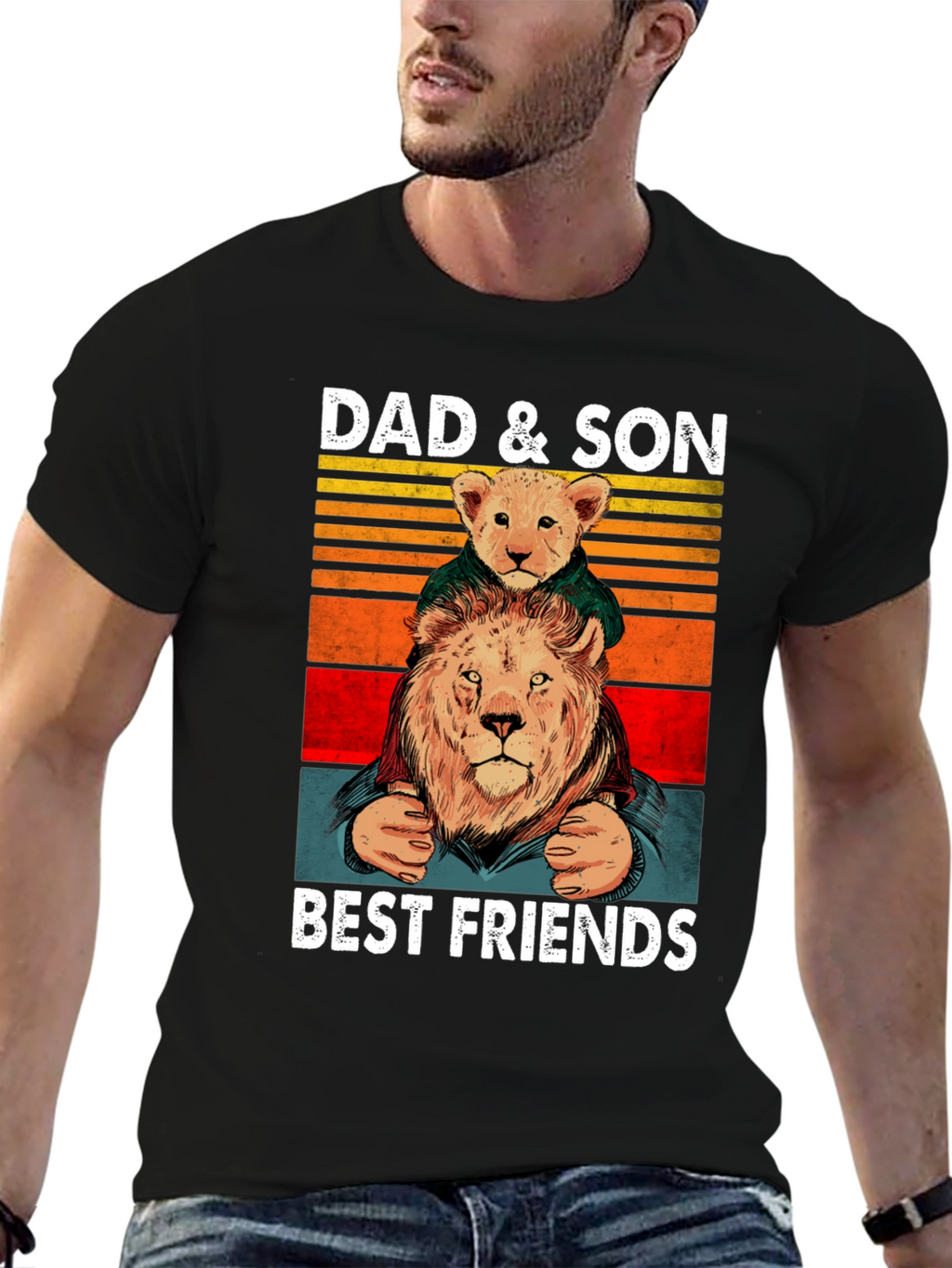 Dad & Son Best Friends Lion Graphic Tee