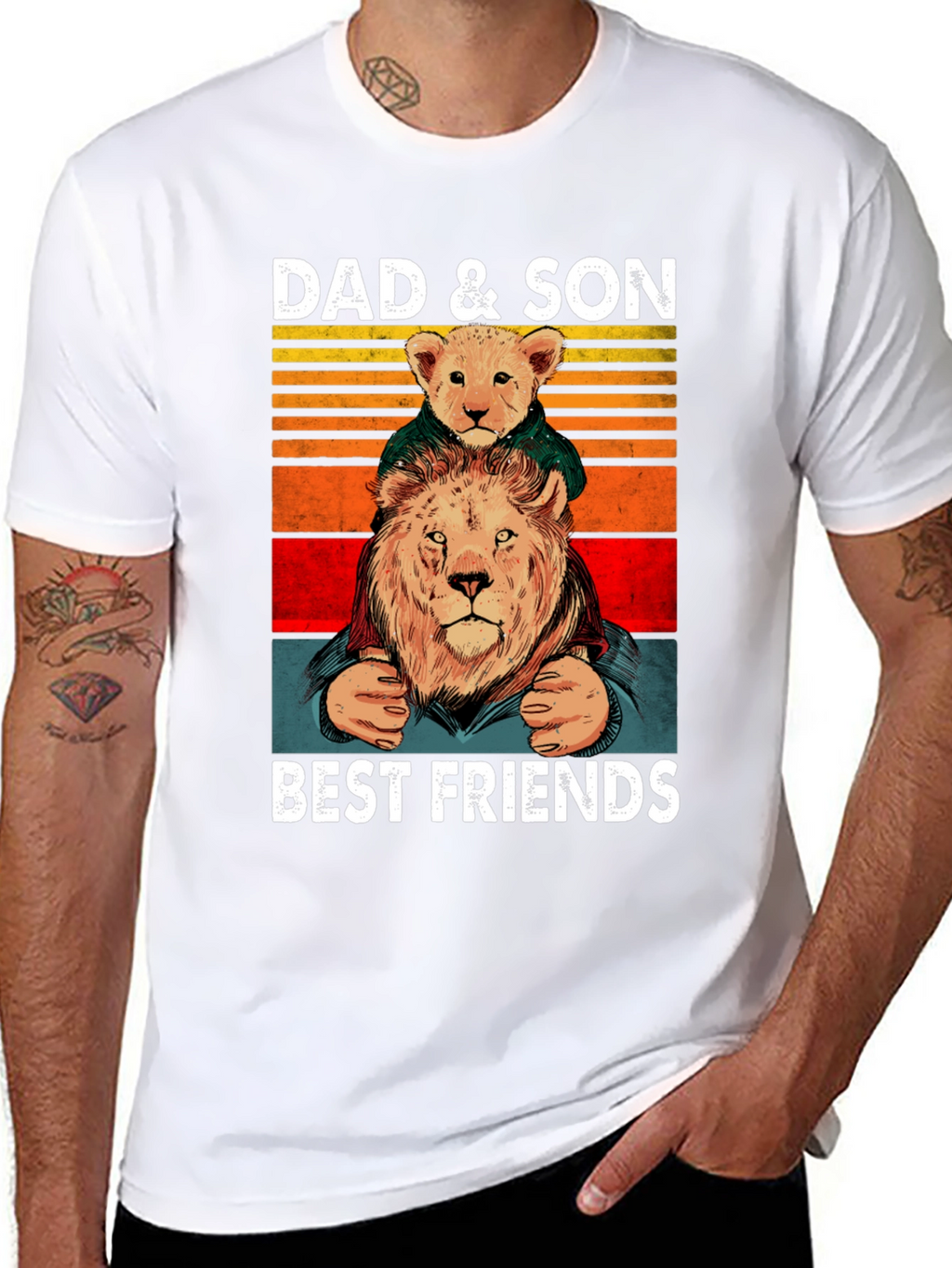 Dad & Son Best Friends Lion Graphic Tee