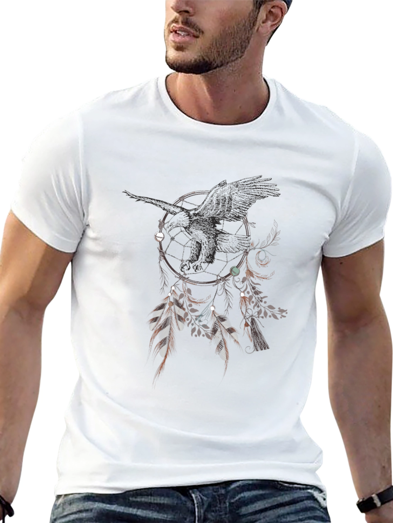Raven Dreamcatcher Graphic Tee - Unique Design