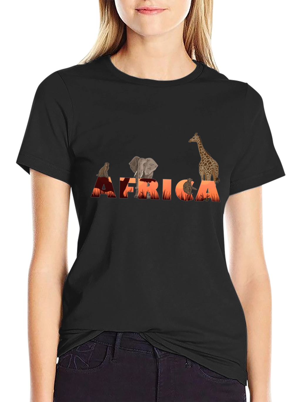 Africa Animal Graphic Tee - Unisex Black T-Shirt