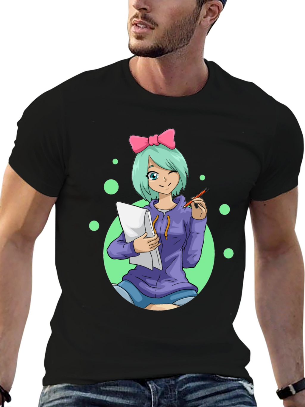 Anime Artist Black T-Shirt