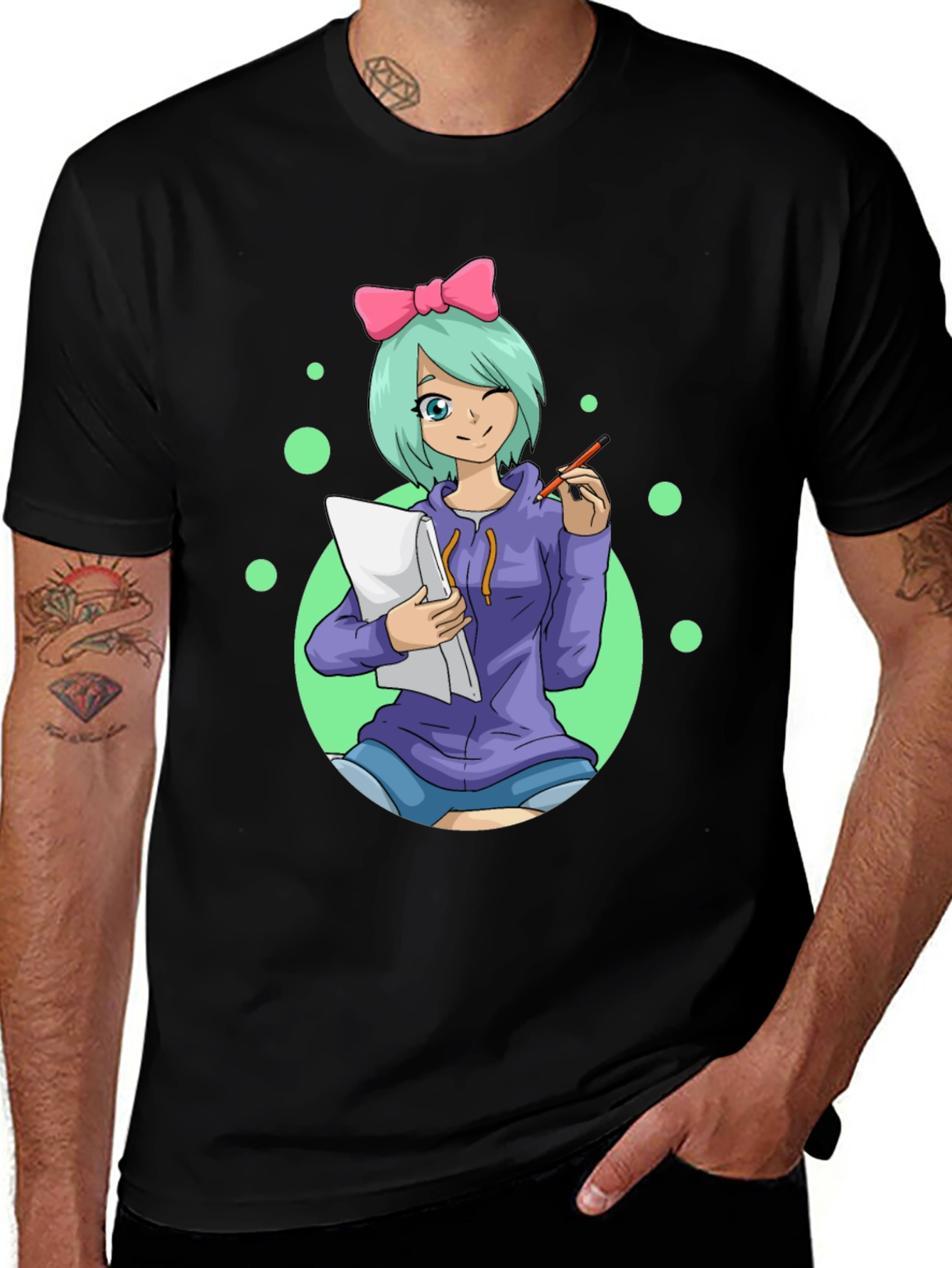 Anime Artist Black T-Shirt