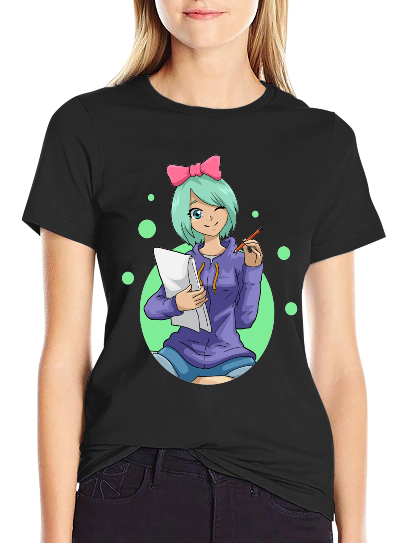 Anime Artist Black T-Shirt