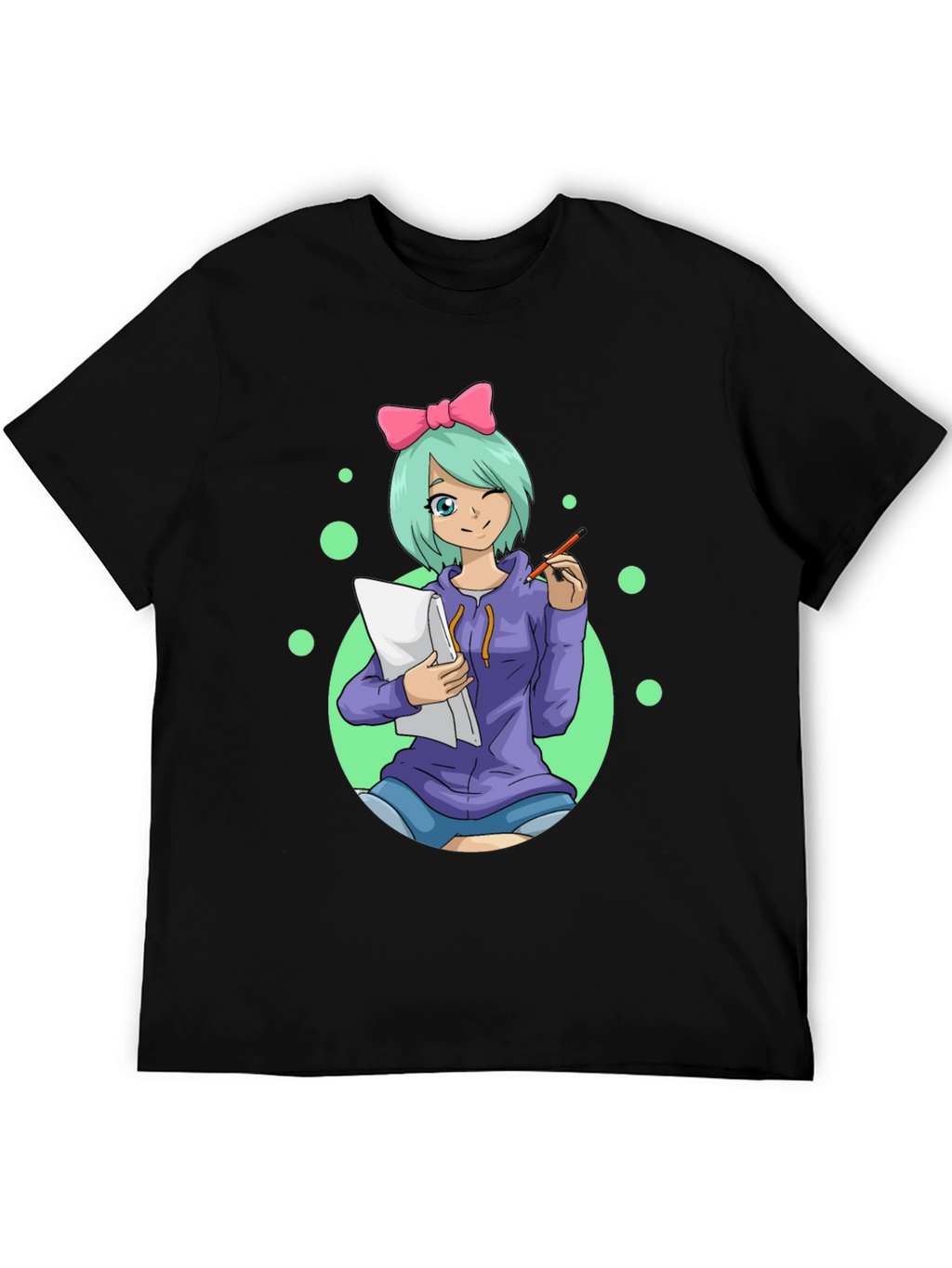 Anime Artist Black T-Shirt