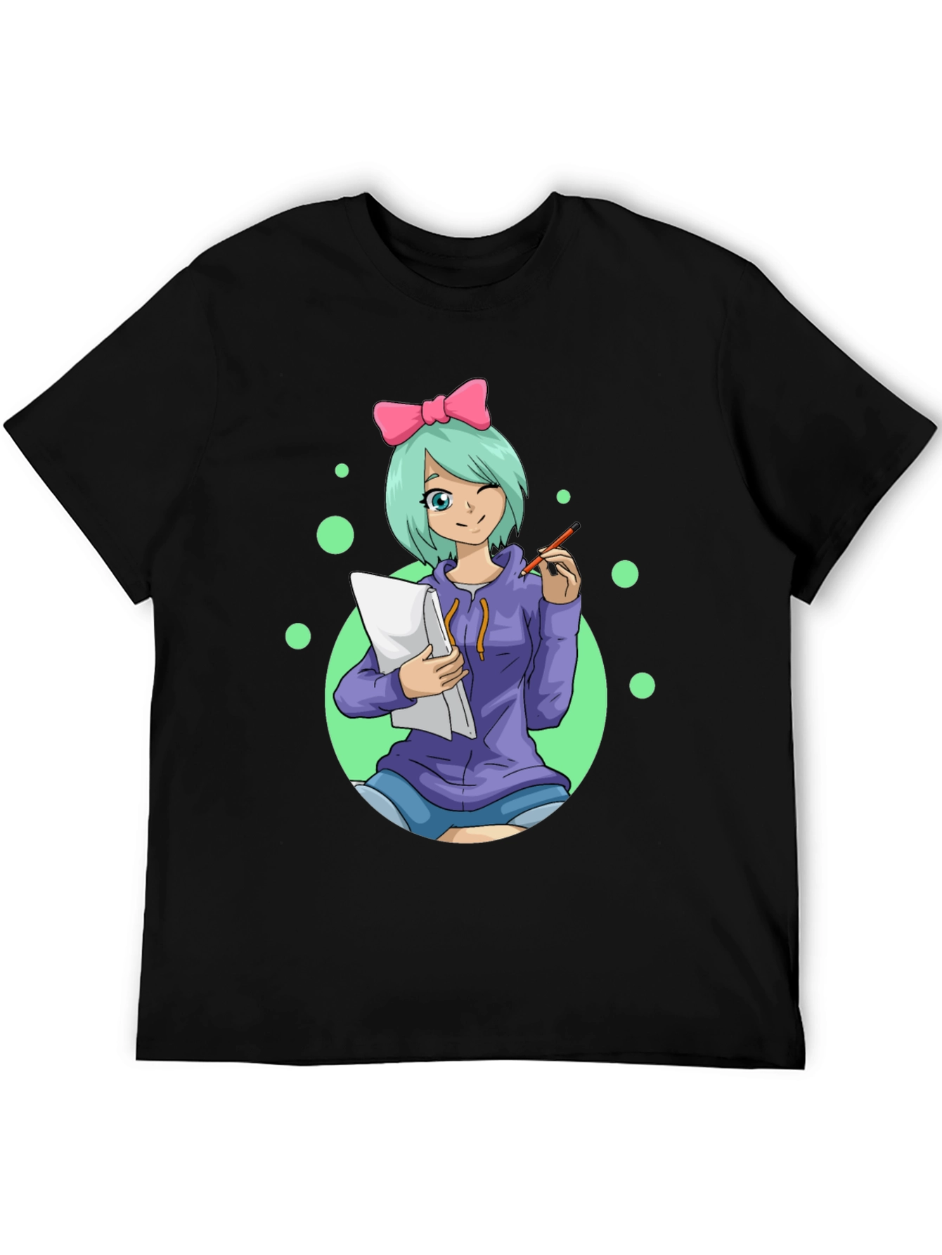 Anime Artist Black T-Shirt