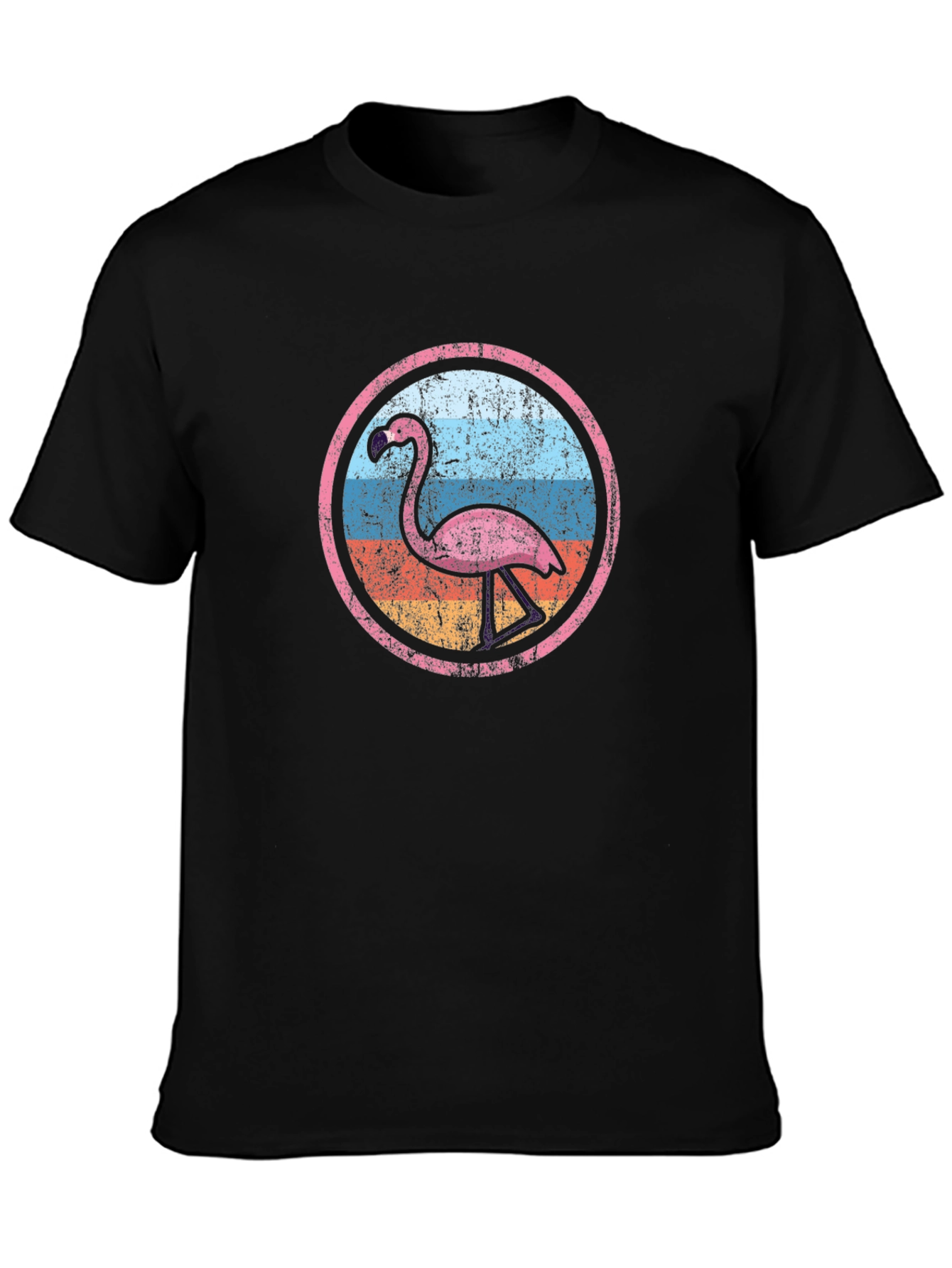 Retro Flamingo Circle Graphic Tee