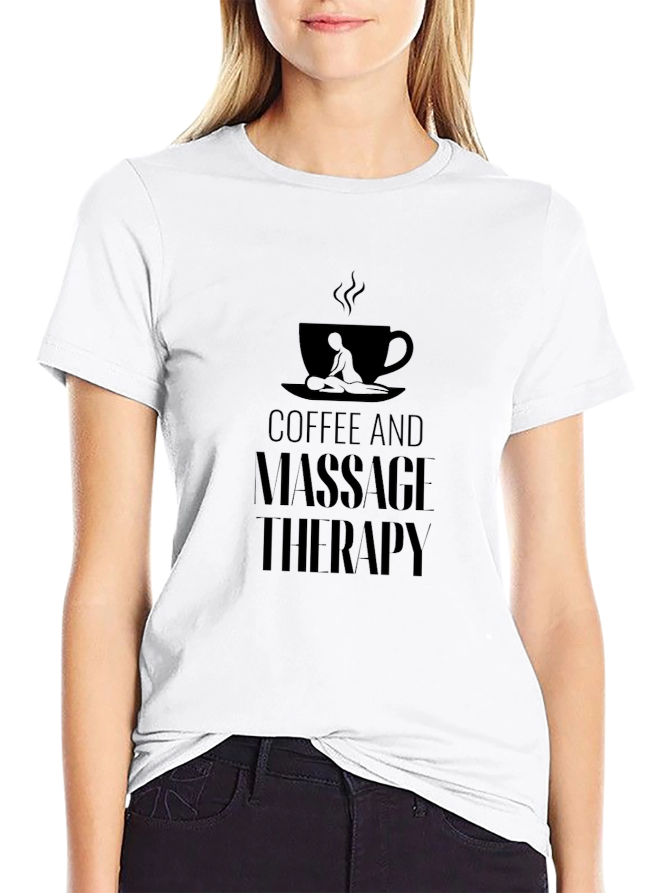 Coffee and Massage Therapy Black T-Shirt