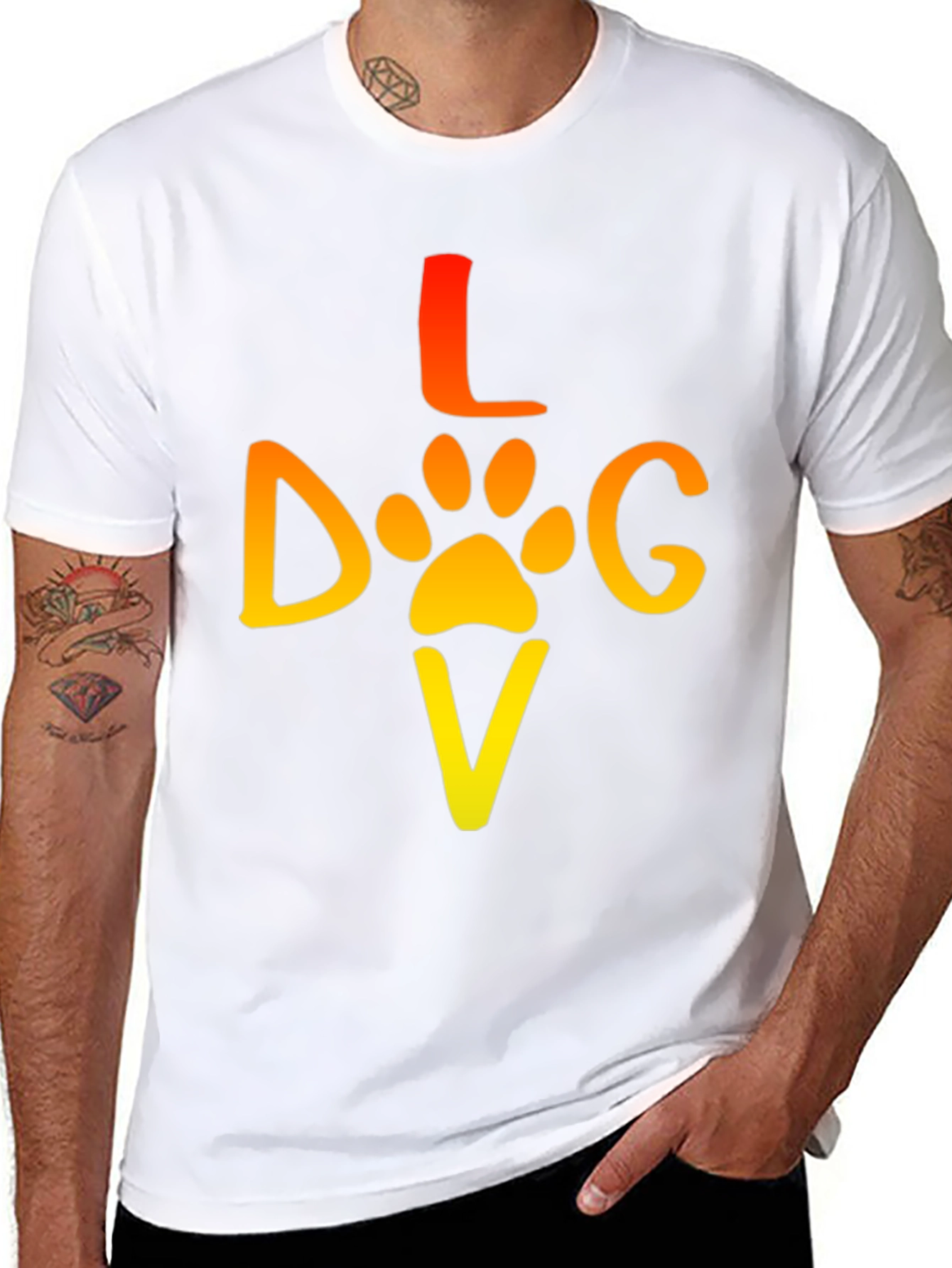 Love Dog T-Shirt - Paw Print Graphic