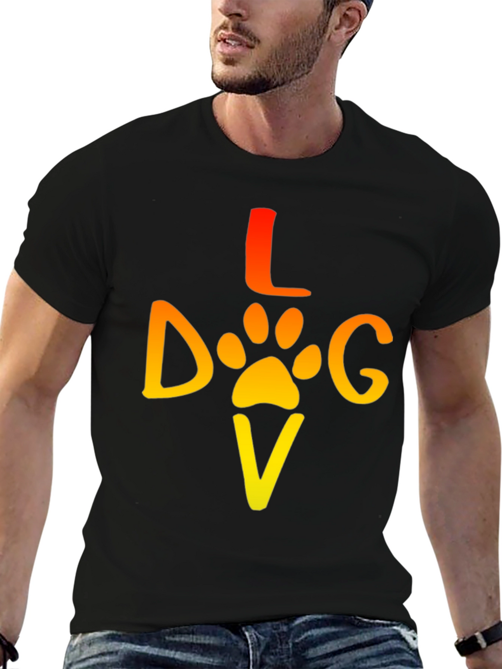 Love Dog T-Shirt - Paw Print Graphic