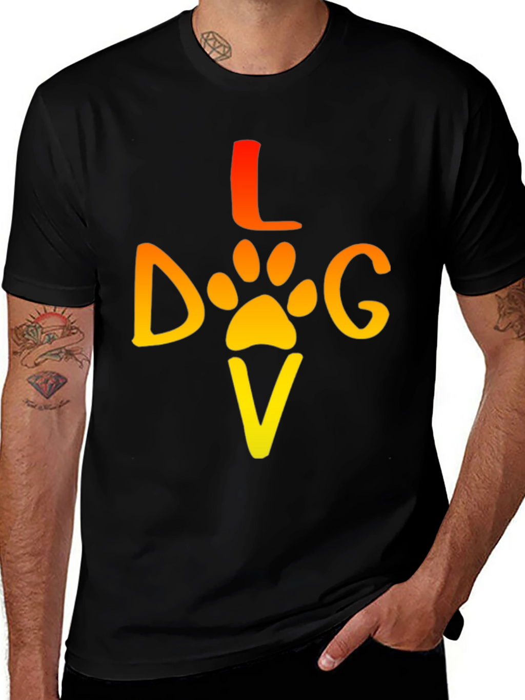 Love Dog T-Shirt - Paw Print Graphic