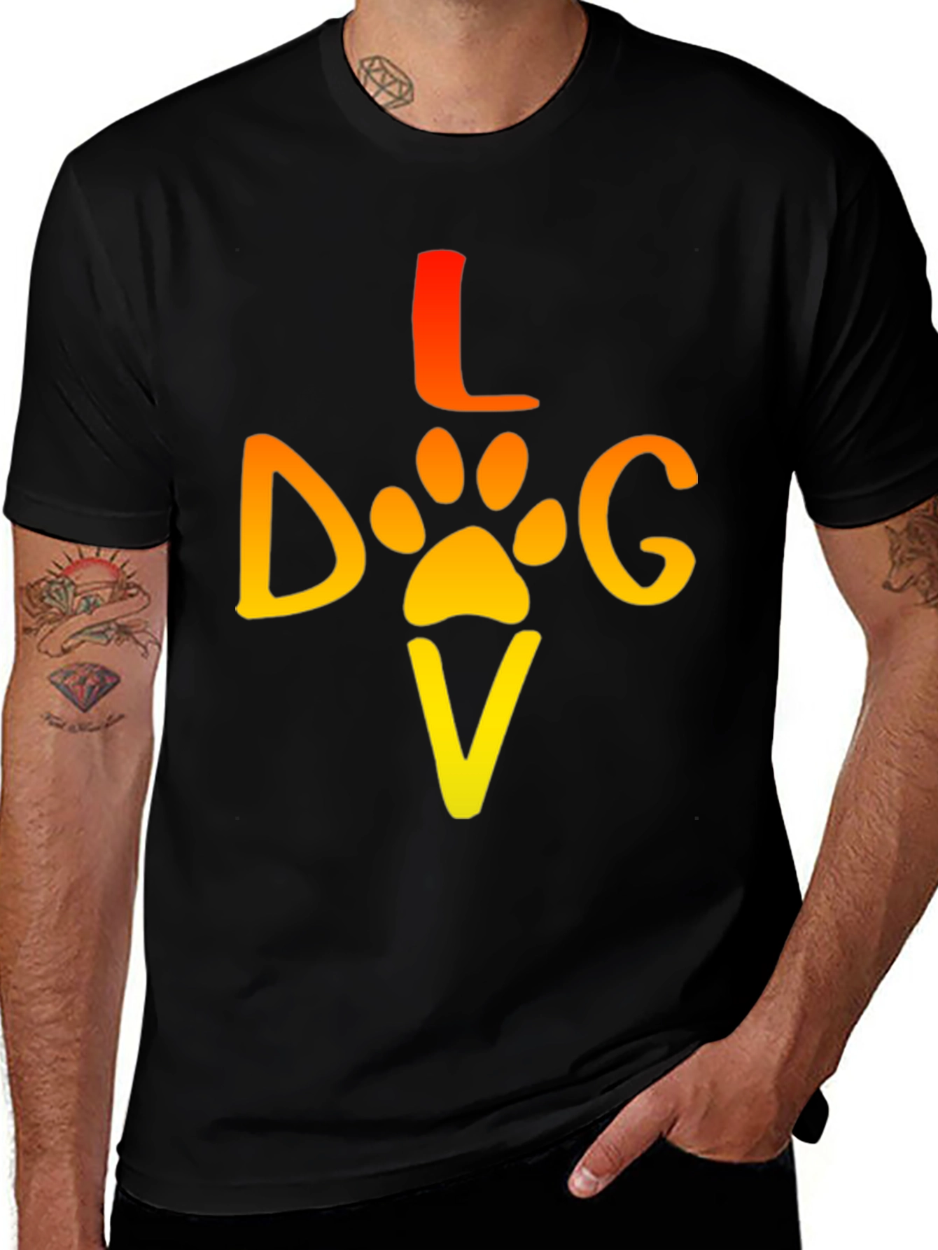 Love Dog T-Shirt - Paw Print Graphic