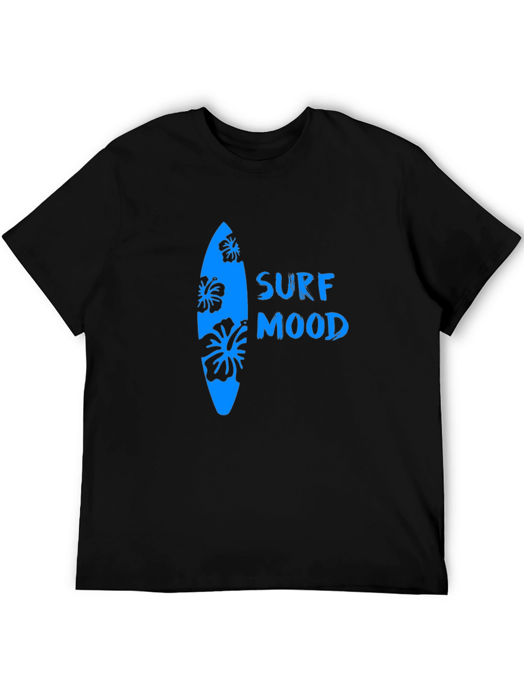 Surf Mood Graphic Tee - Black Cotton T-Shirt