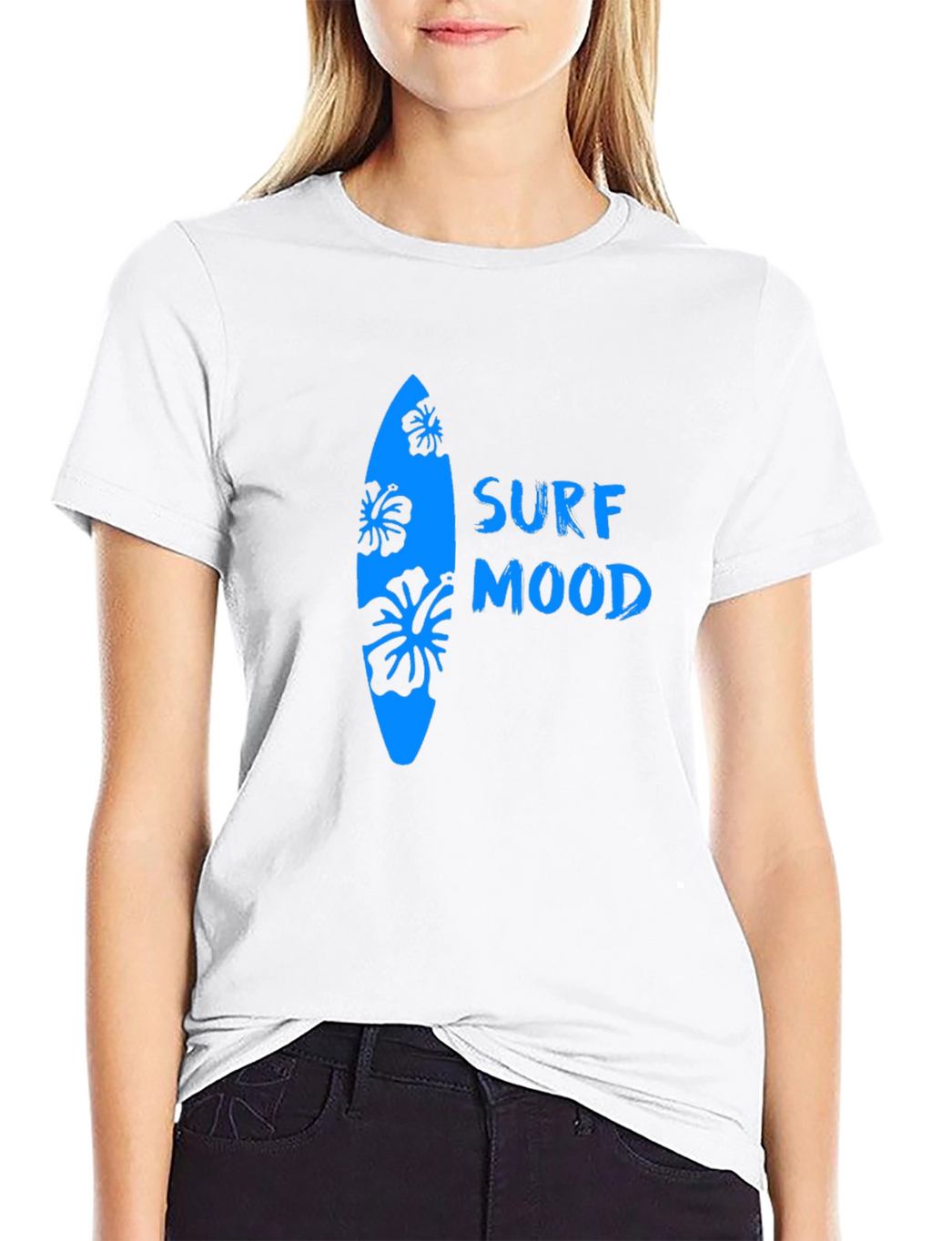 Surf Mood Graphic Tee - Black Cotton T-Shirt