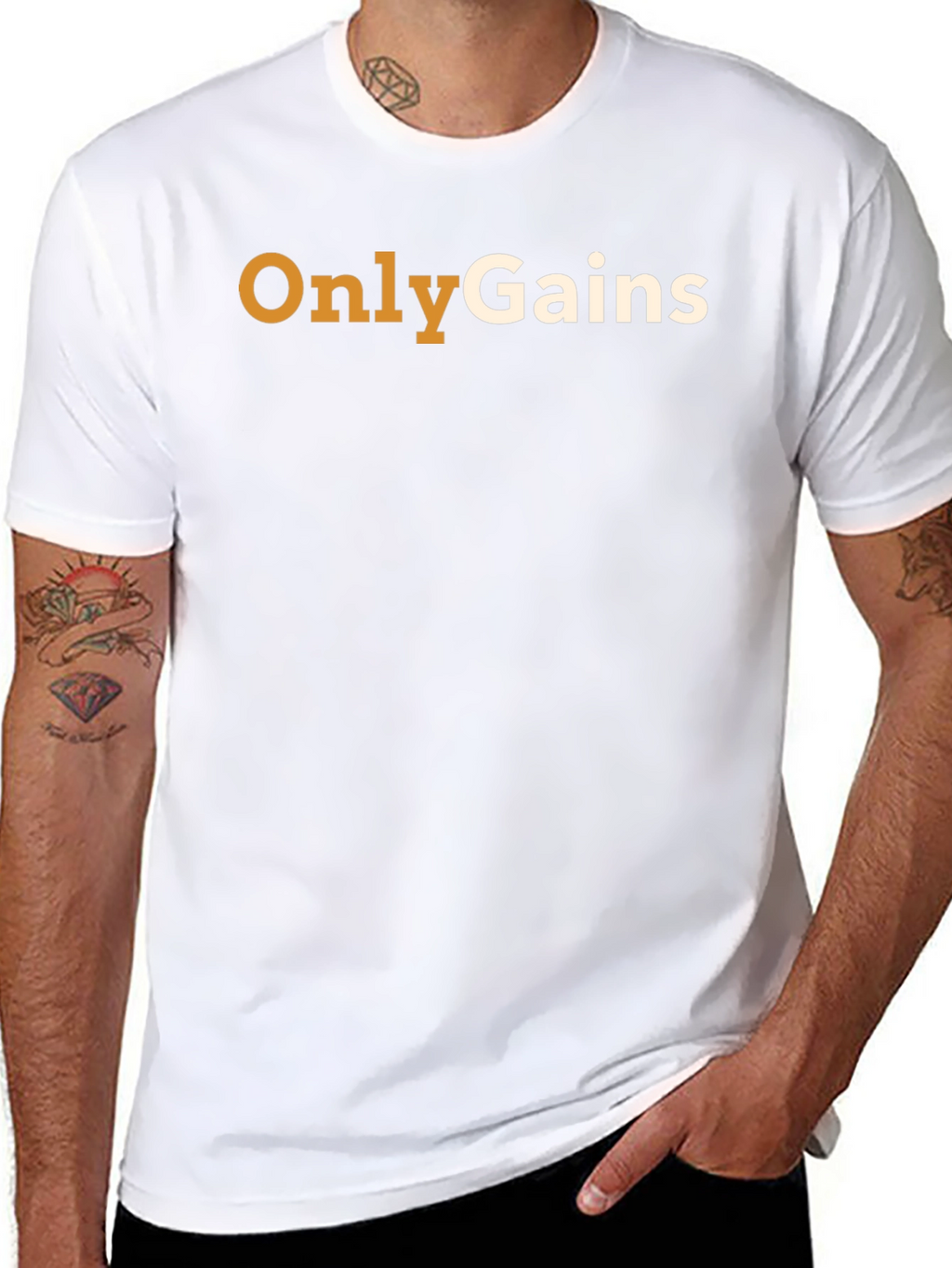 Only Gains Black Cotton T-Shirt