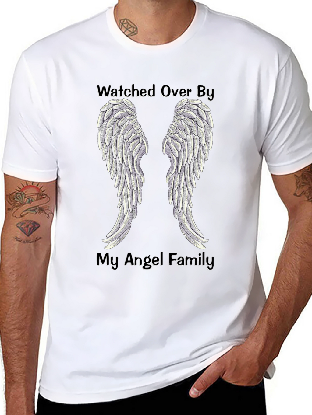 Watched Over By My Angel Family T-Shirt