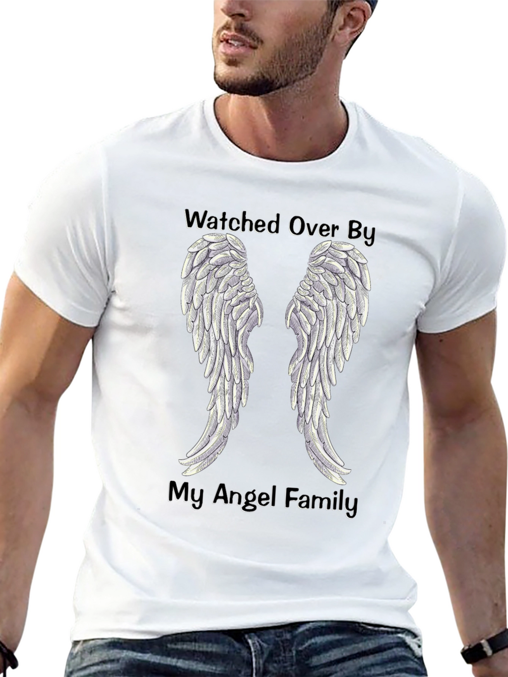 Watched Over By My Angel Family T-Shirt