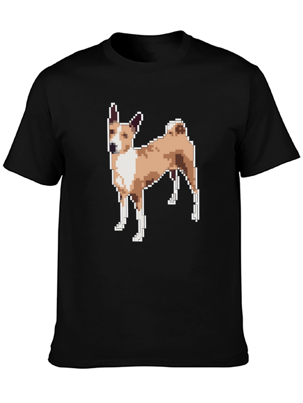 Pixelated Dog Graphic Tee - Black Unisex T-Shirt