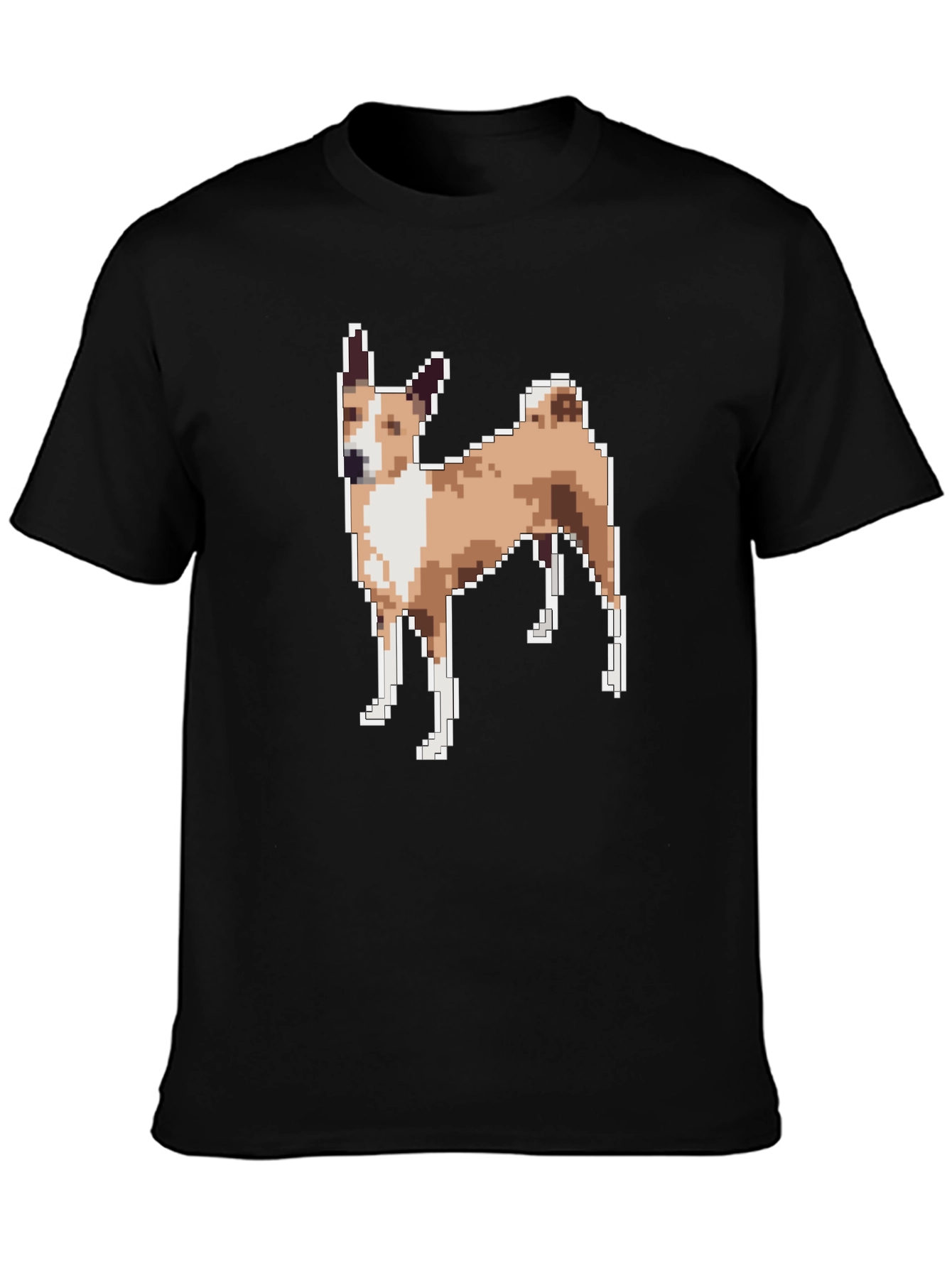 Pixelated Dog Graphic Tee - Black Unisex T-Shirt