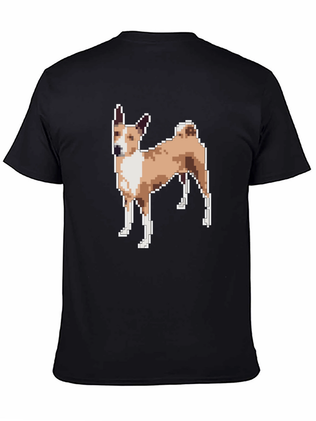 Pixelated Dog Graphic Tee - Black Unisex T-Shirt