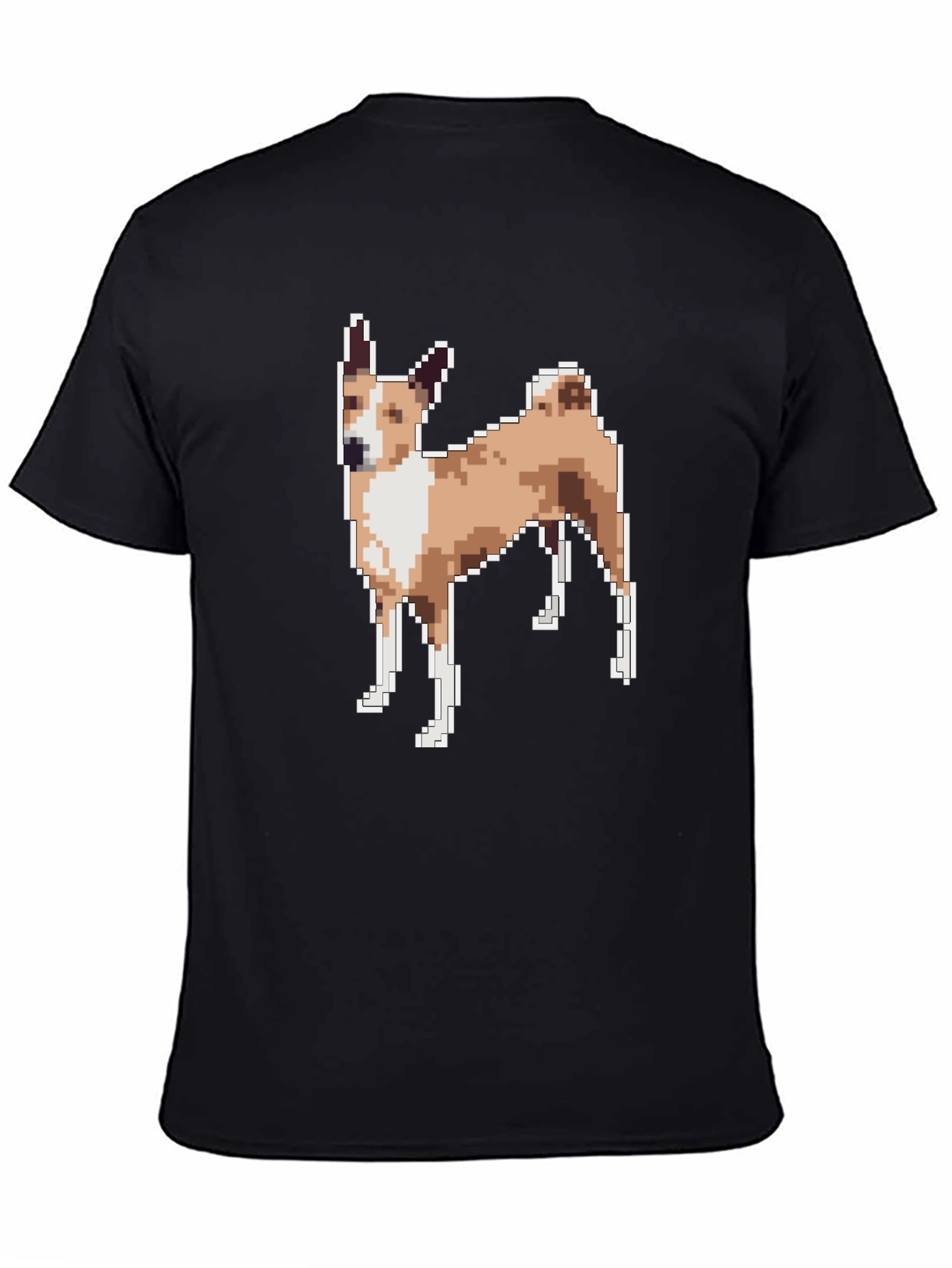 Pixelated Dog Graphic Tee - Black Unisex T-Shirt
