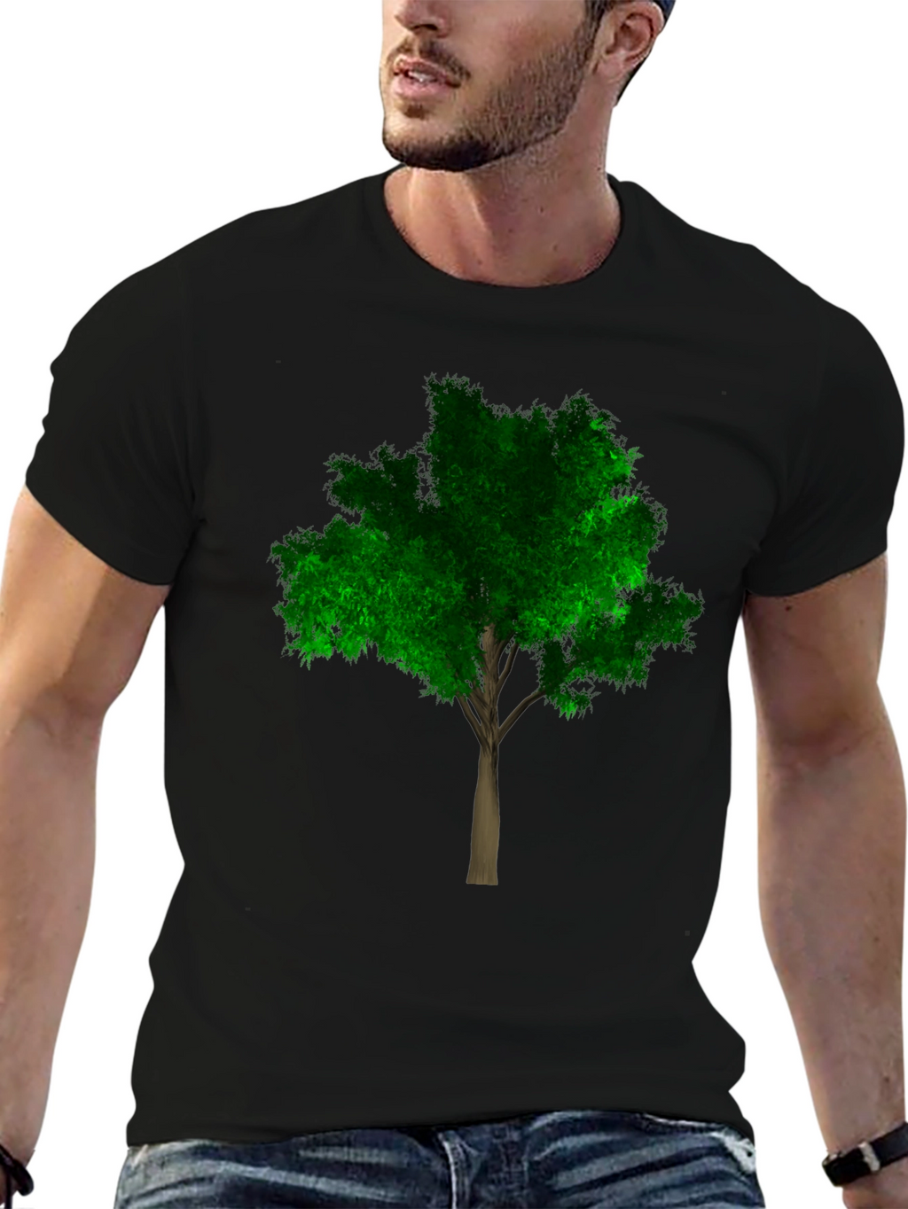 Nature Lover Tree Graphic Black T-Shirt
