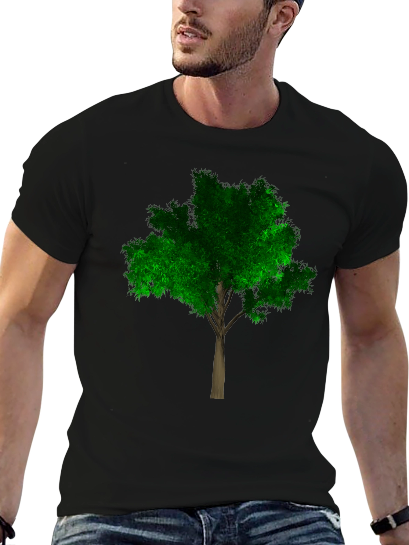 Nature Lover Tree Graphic Black T-Shirt