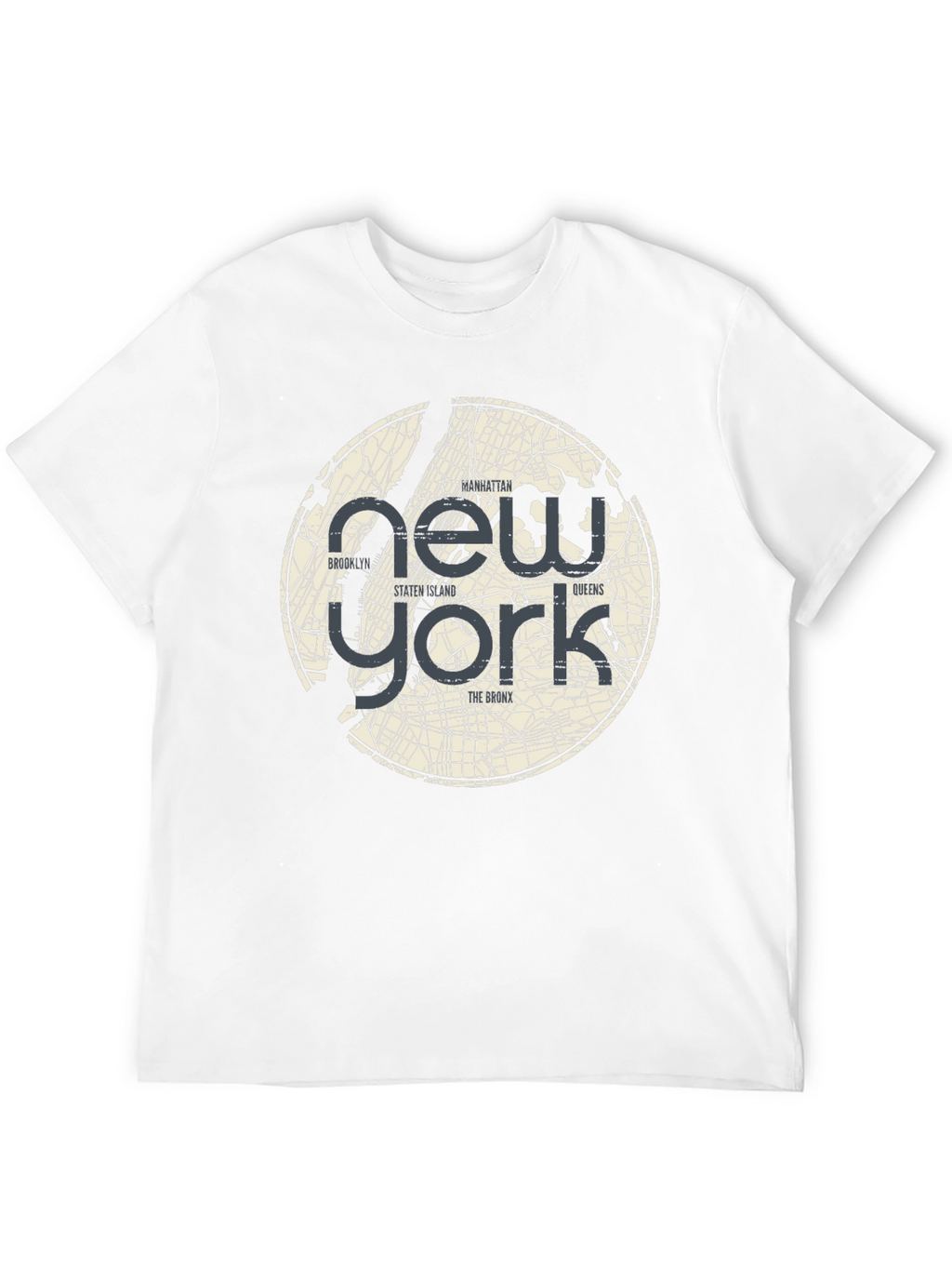 New York Map Graphic T-Shirt - Black