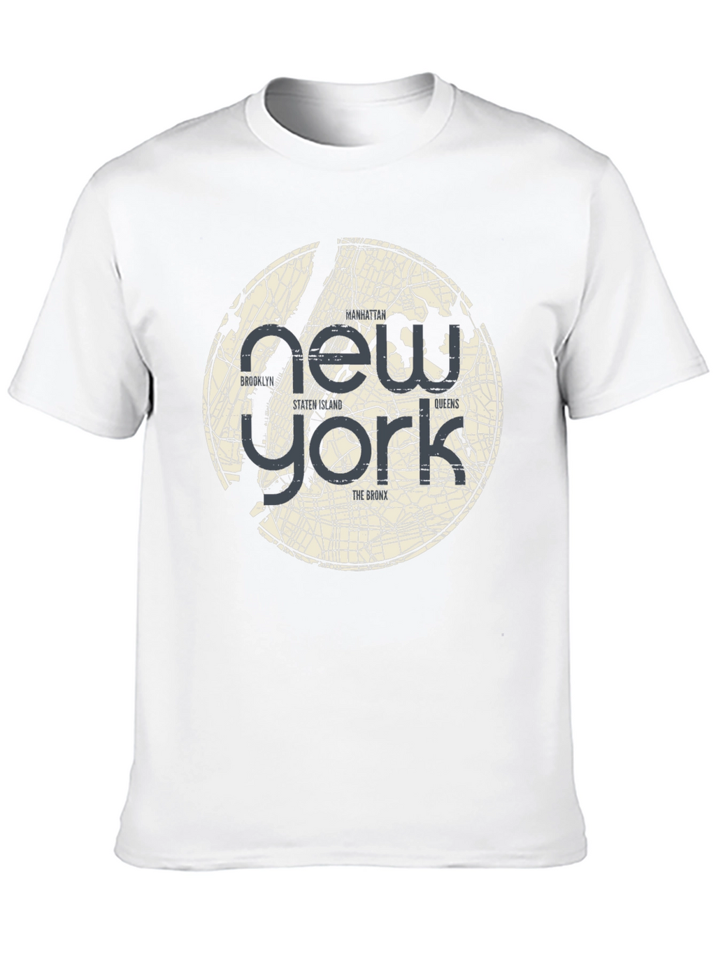 New York Map Graphic T-Shirt - Black