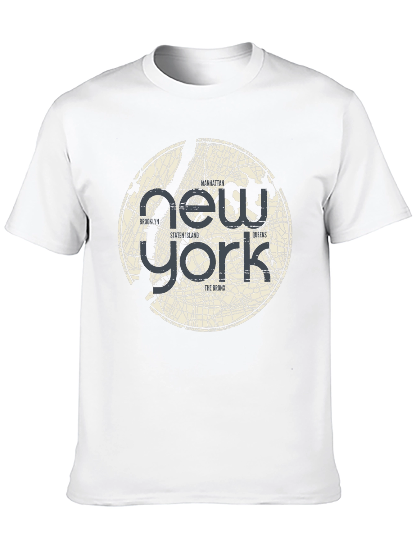 New York Map Graphic T-Shirt - Black