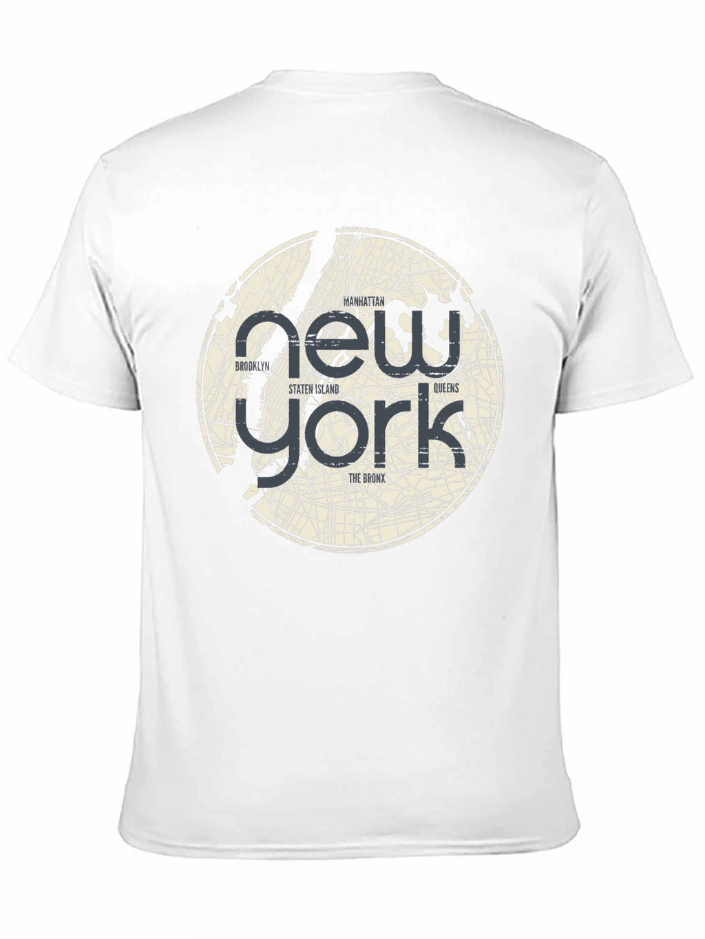 New York Map Graphic T-Shirt - Black