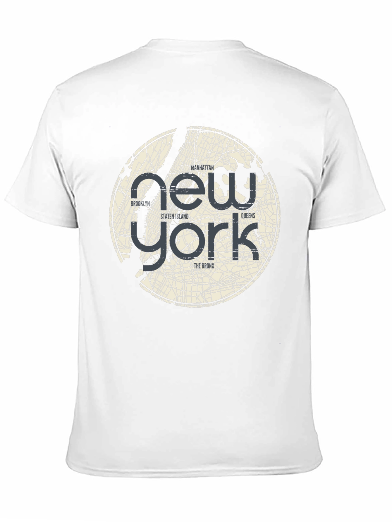 New York Map Graphic T-Shirt - Black