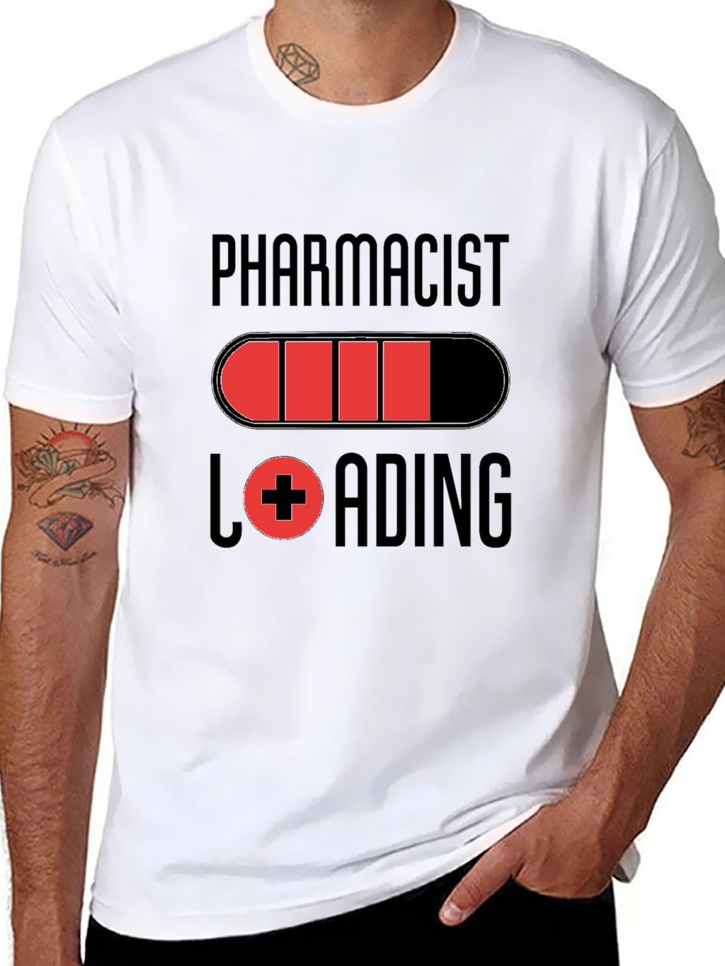 Pharmacist Loading Graphic T-Shirt - Black Cotton Tee