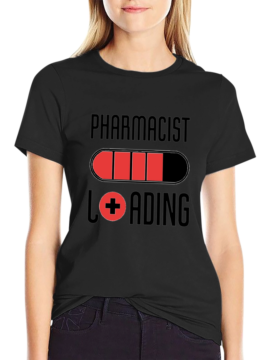 Pharmacist Loading Graphic T-Shirt - Black Cotton Tee