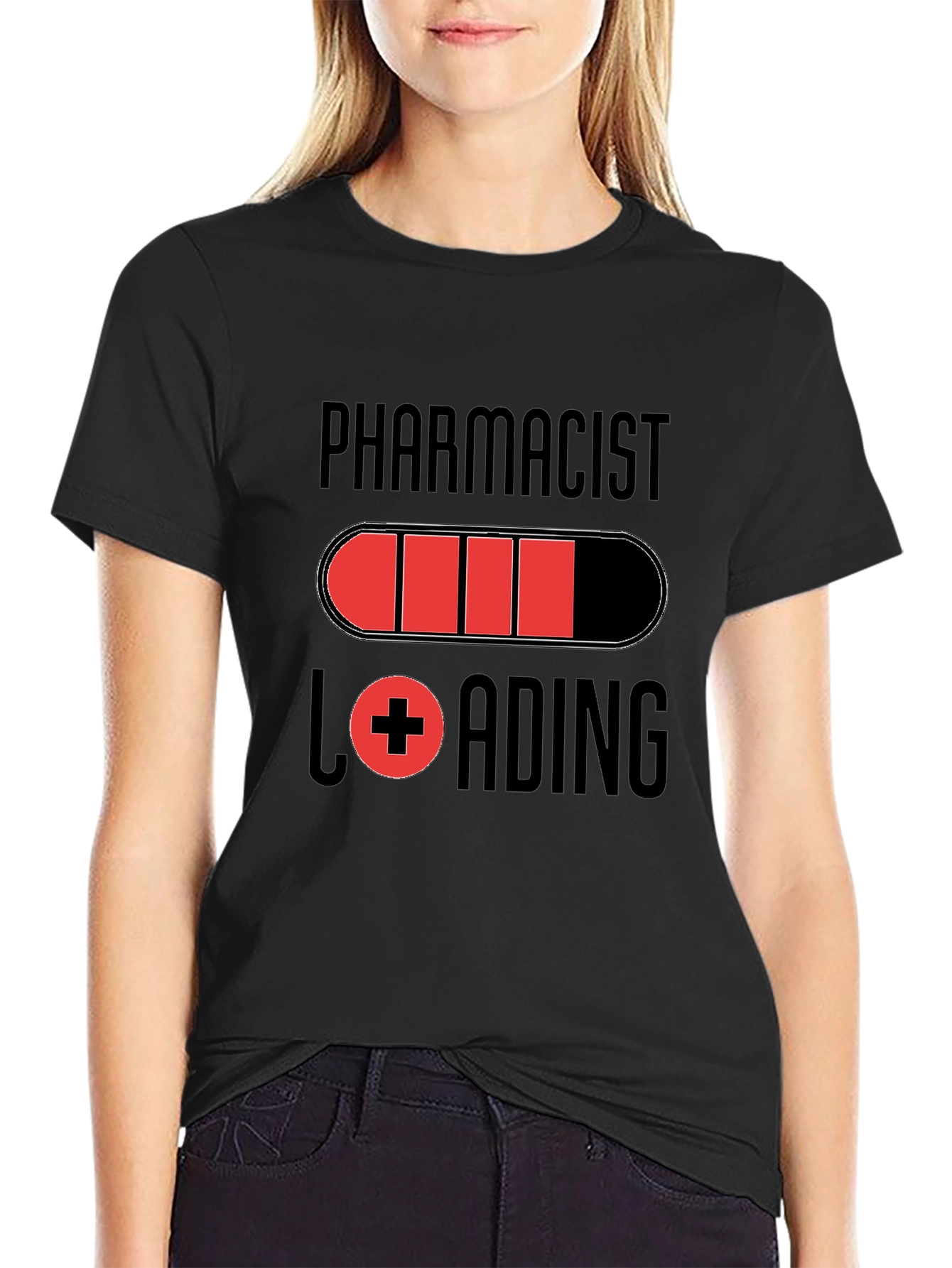 Pharmacist Loading Graphic T-Shirt - Black Cotton Tee