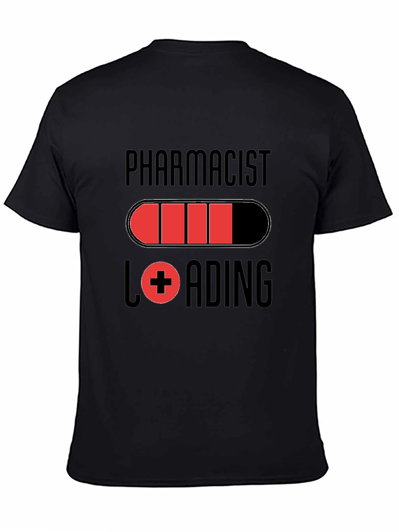 Pharmacist Loading Graphic T-Shirt - Black Cotton Tee