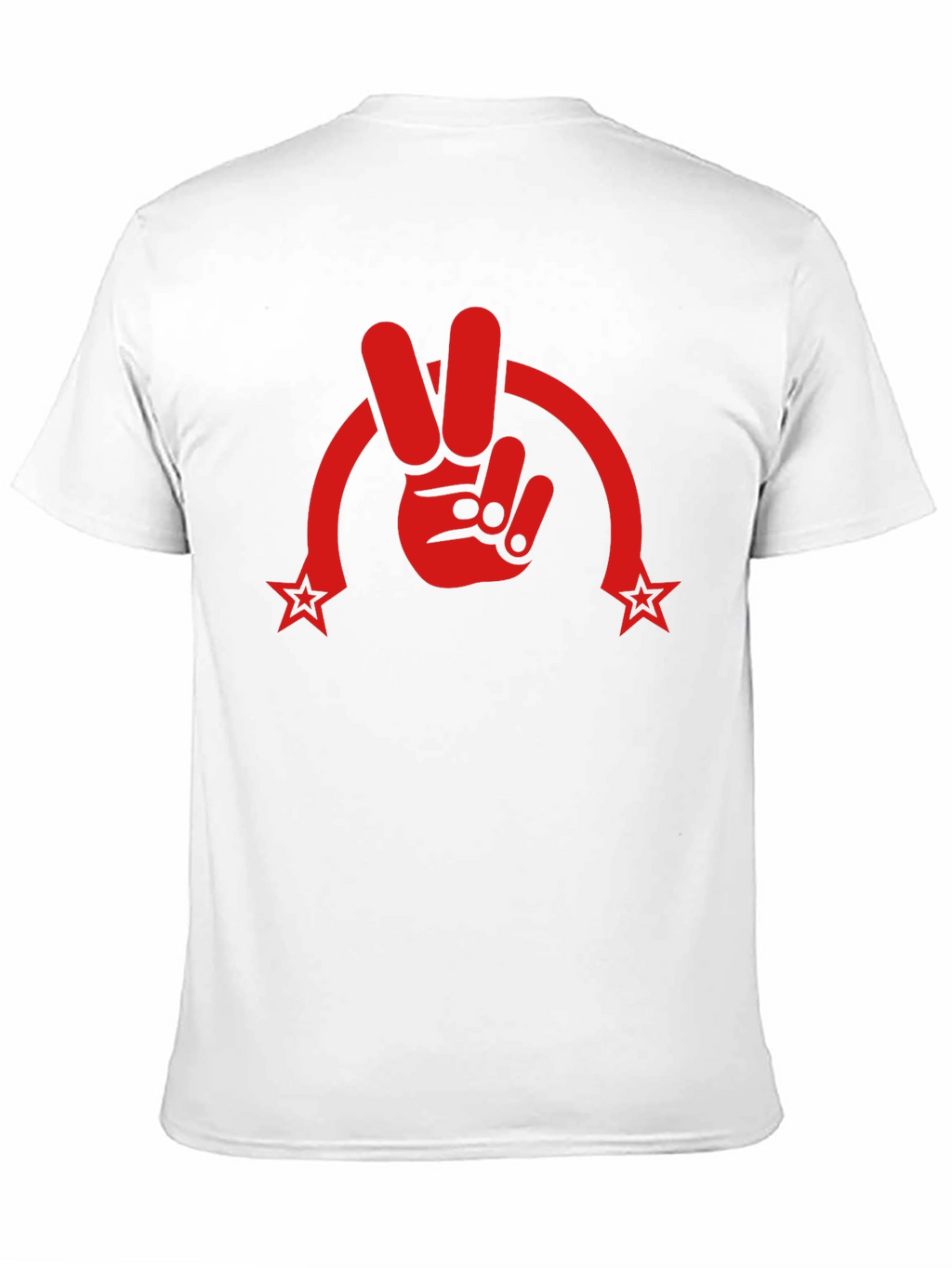 Peace Sign Graphic Tee - Red Print on Black