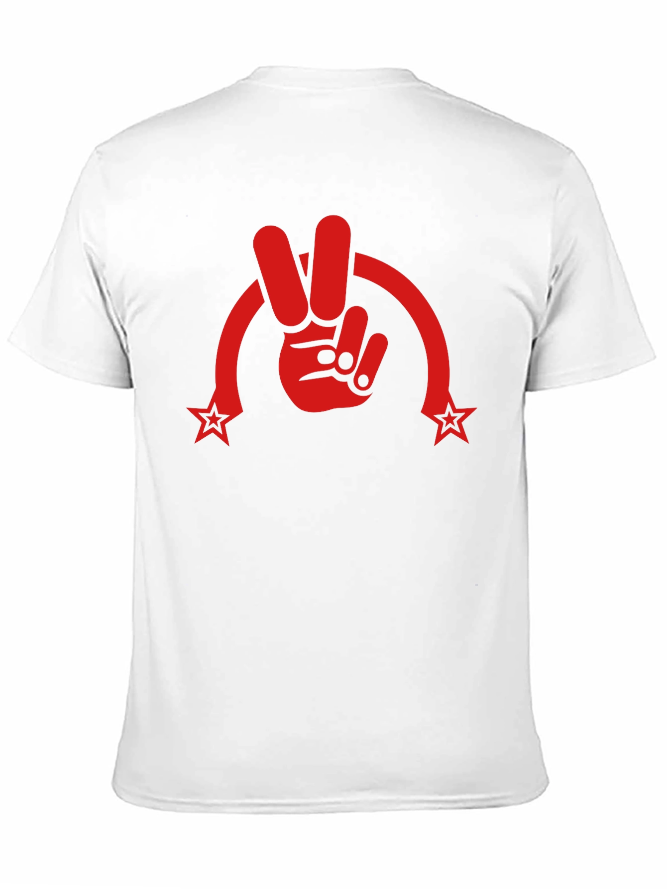 Peace Sign Graphic Tee - Red Print on Black