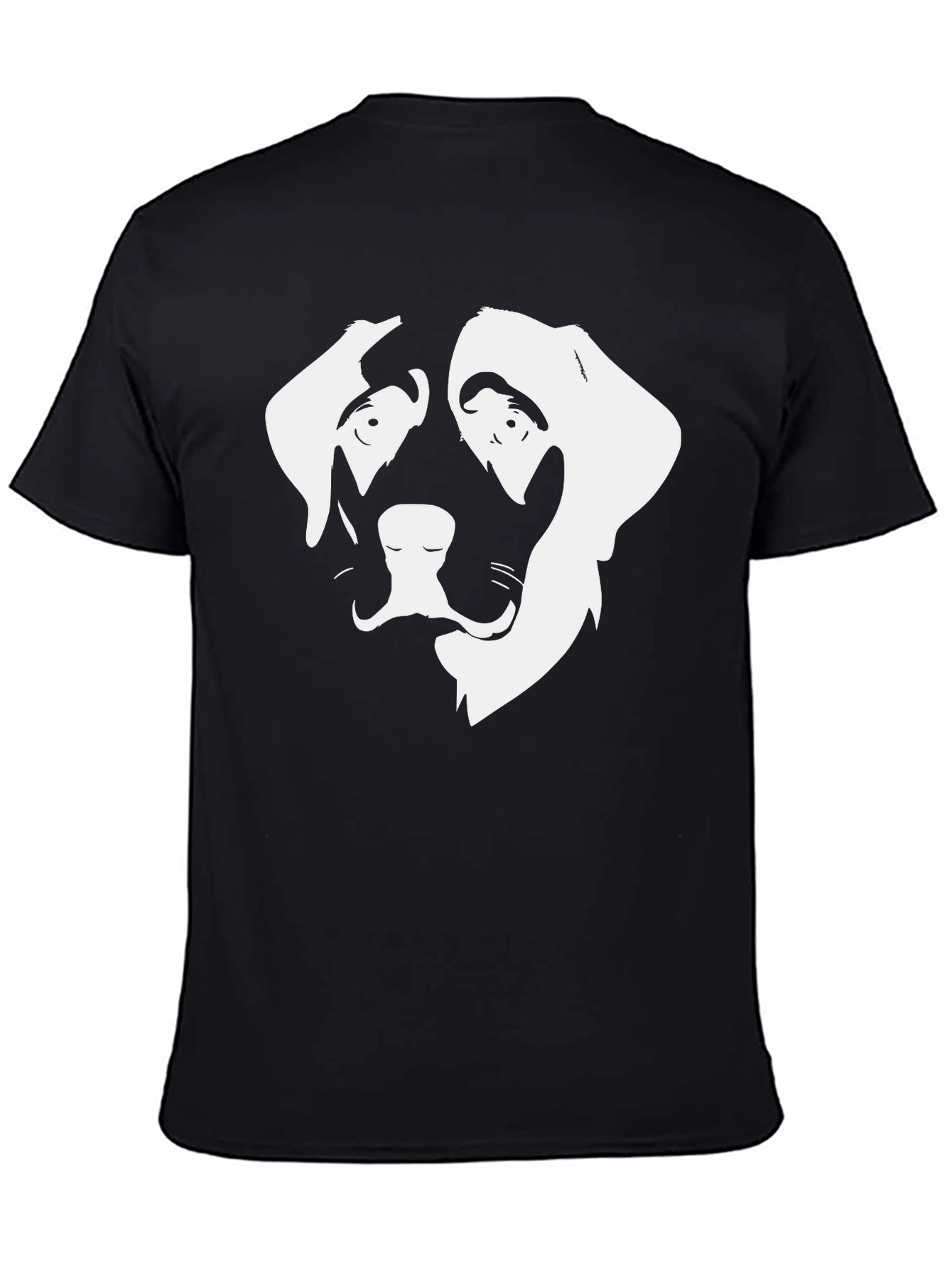 Dog Face Graphic Tee - Black Cotton T-Shirt