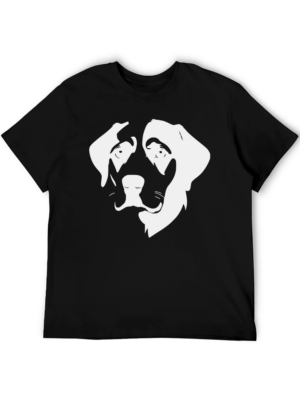 Dog Face Graphic Tee - Black Cotton T-Shirt