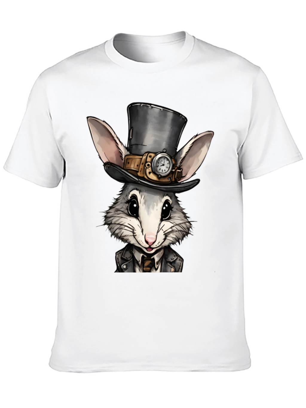 Steampunk Rabbit Tee - Whimsical Gear Design