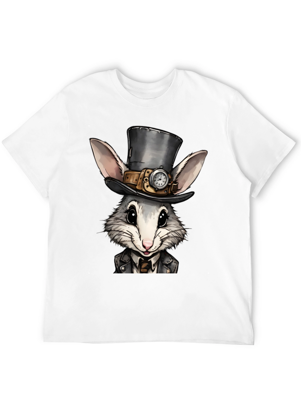 Steampunk Rabbit Tee - Whimsical Gear Design
