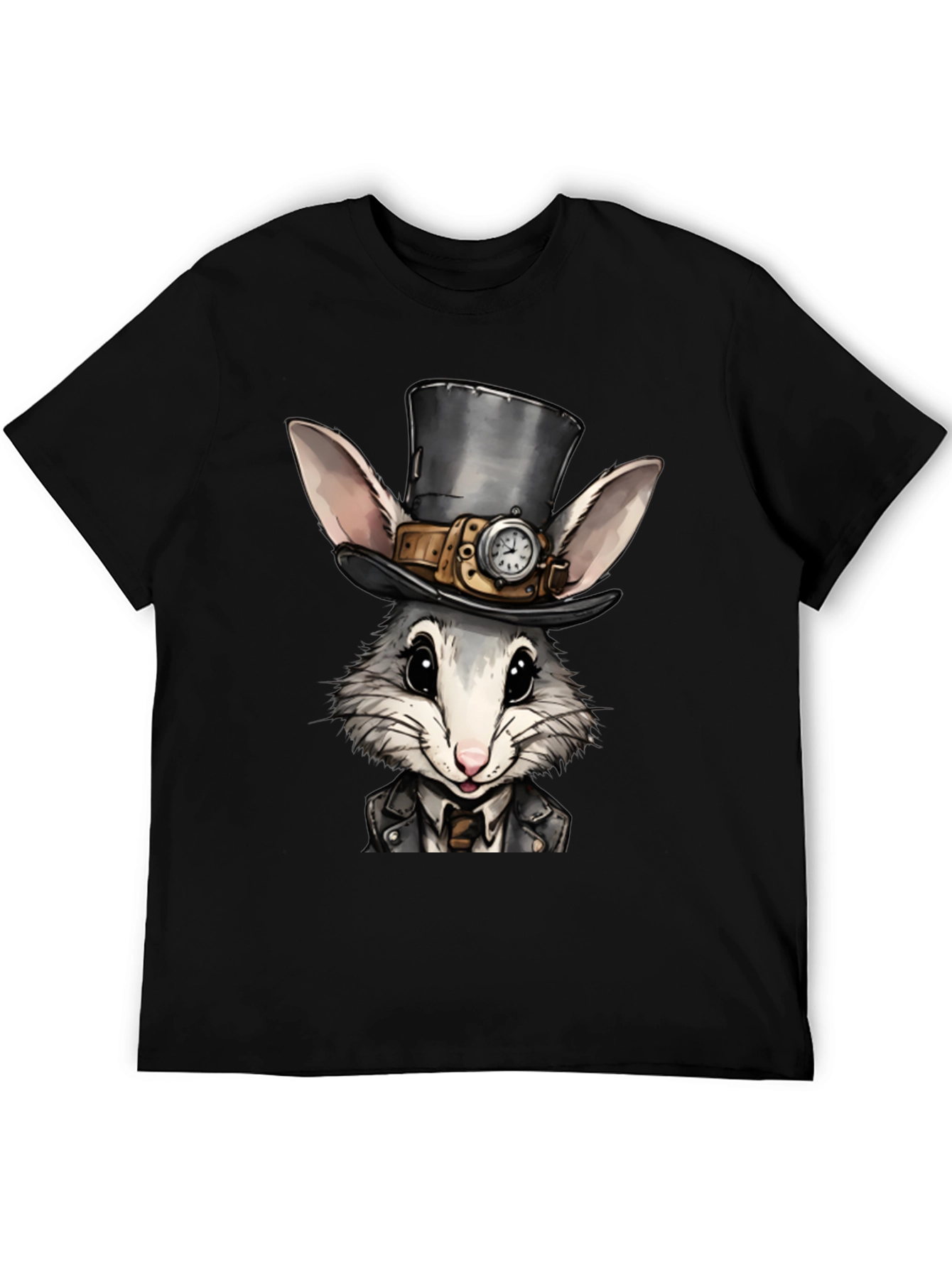 Steampunk Rabbit Tee - Whimsical Gear Design