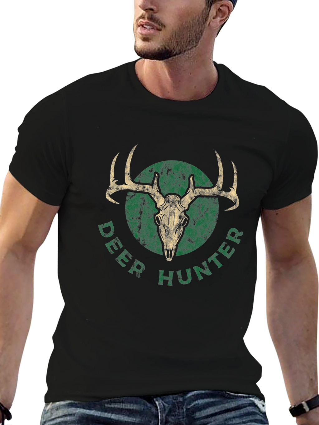 Deer Hunter Graphic T-Shirt - Black