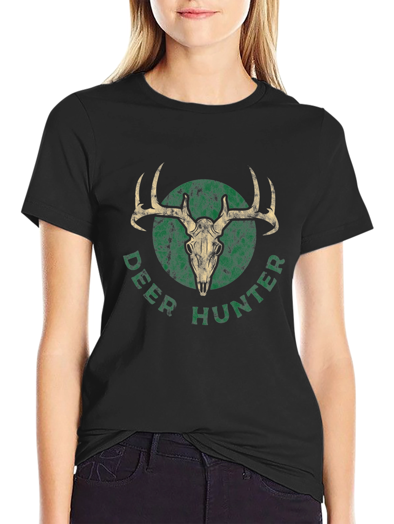 Deer Hunter Graphic T-Shirt - Black
