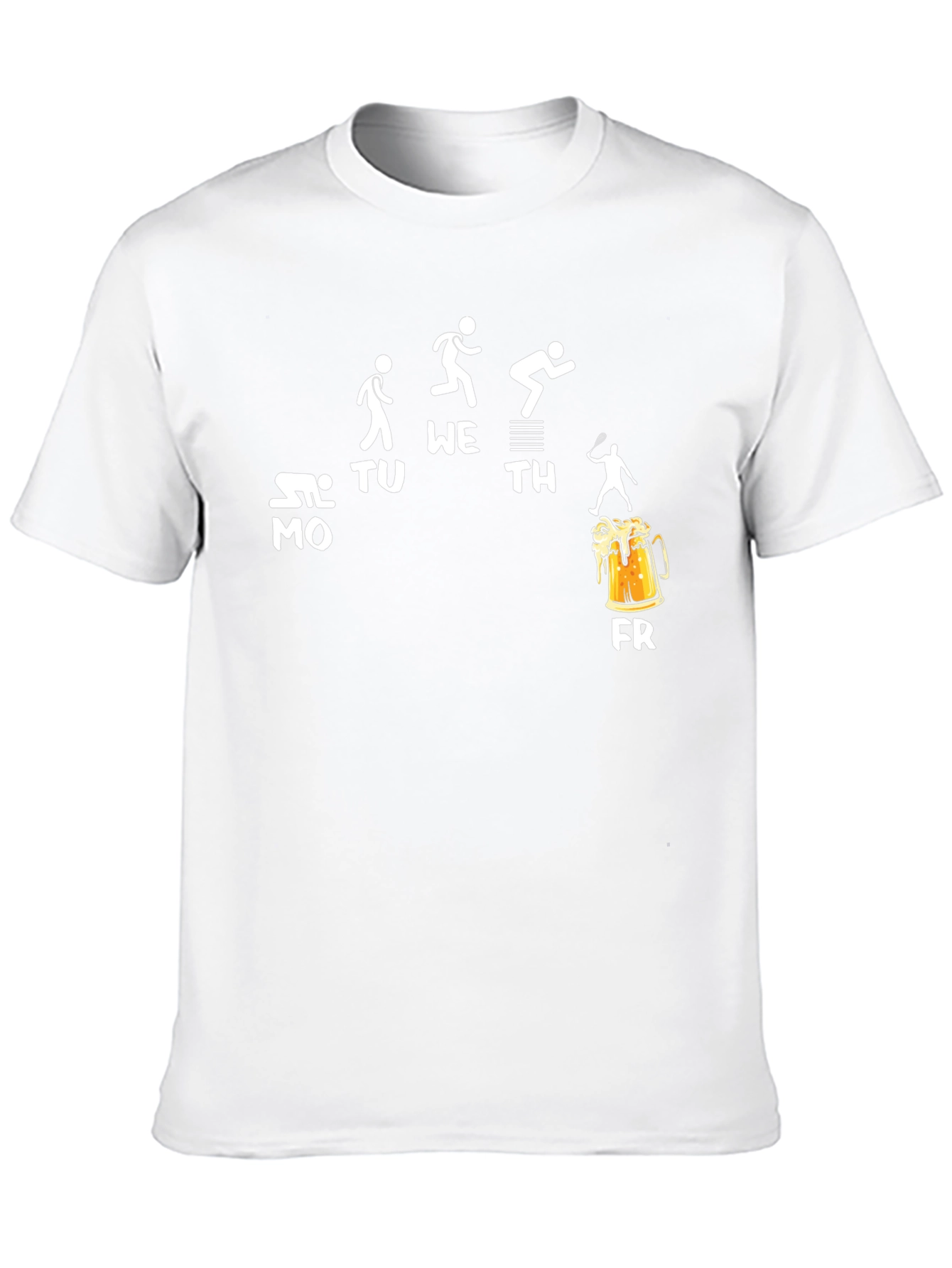Humorous Weekday Activity Black T-Shirt