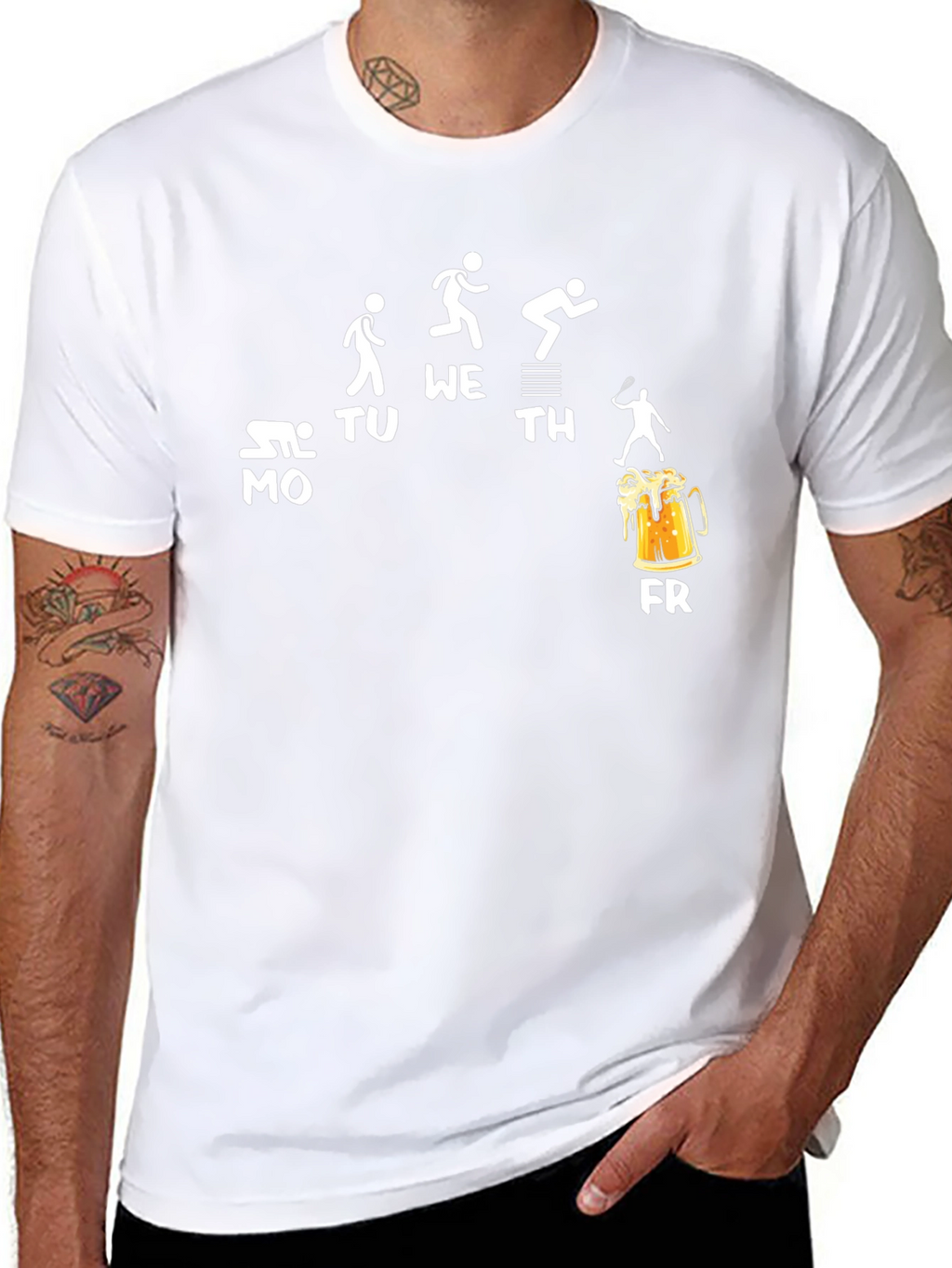 Humorous Weekday Activity Black T-Shirt