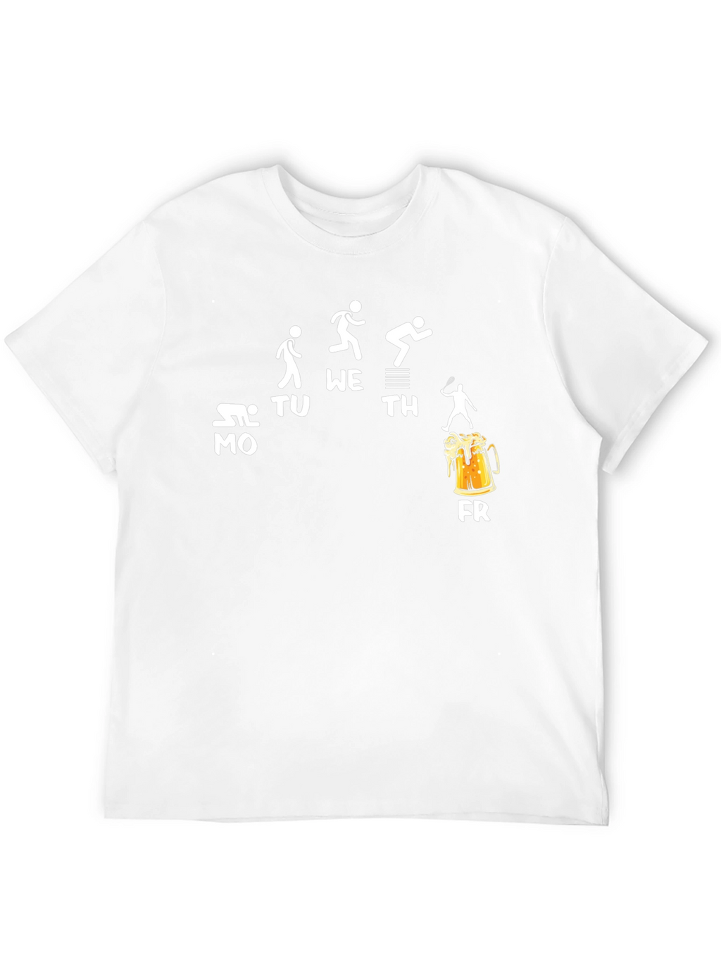 Humorous Weekday Activity Black T-Shirt