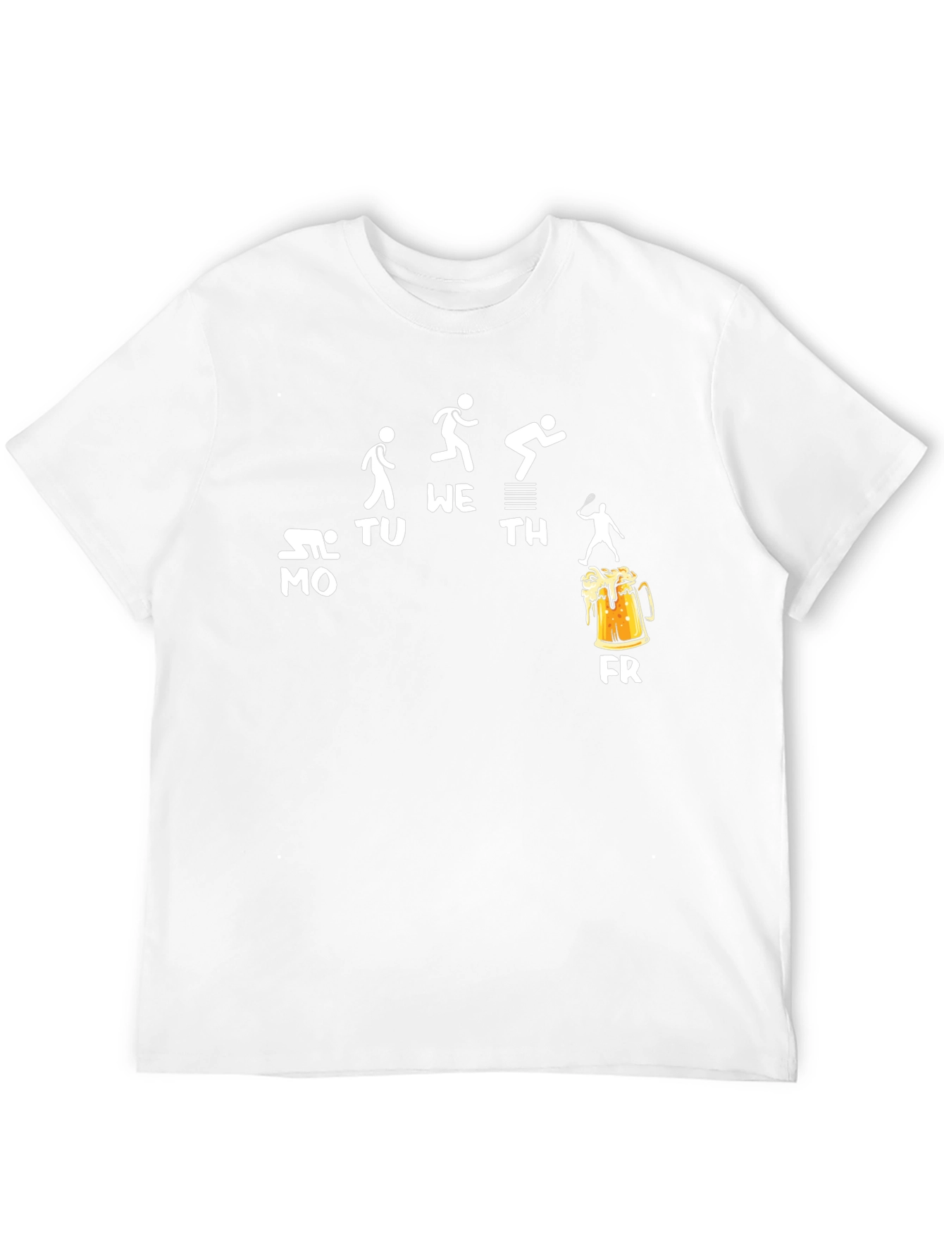 Humorous Weekday Activity Black T-Shirt