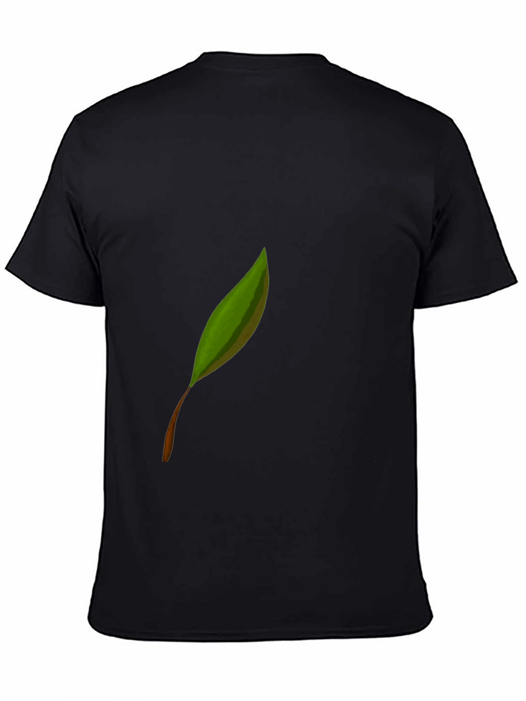 Leaf Graphic Print Black Tee